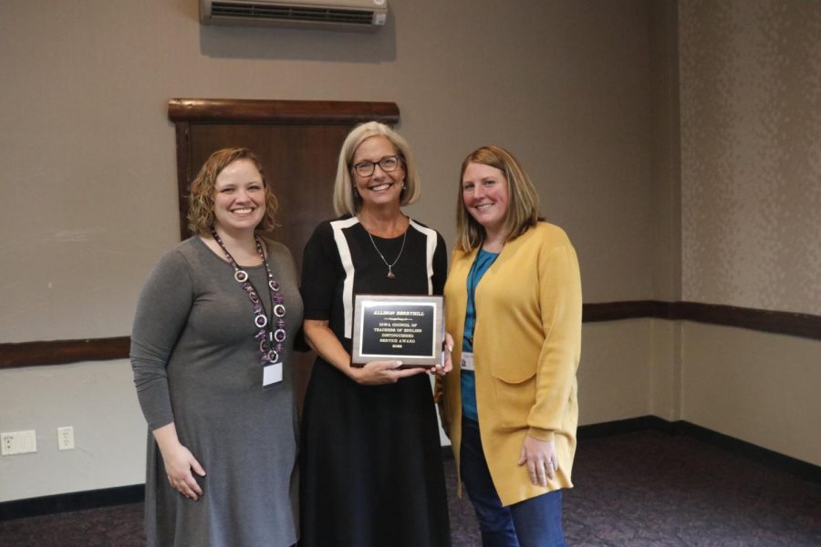 Allison Berryhill, recipient of the Iowa Council of Teachers of English Distinguished Service Award!