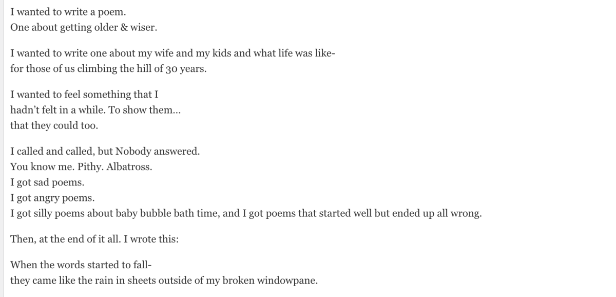 I Wanted to Write a Poem